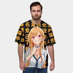 Футболка оверсайз мужская Марин Китагава - Фарфоровая кукла влюбилась, цвет: 3D-принт — фото 2