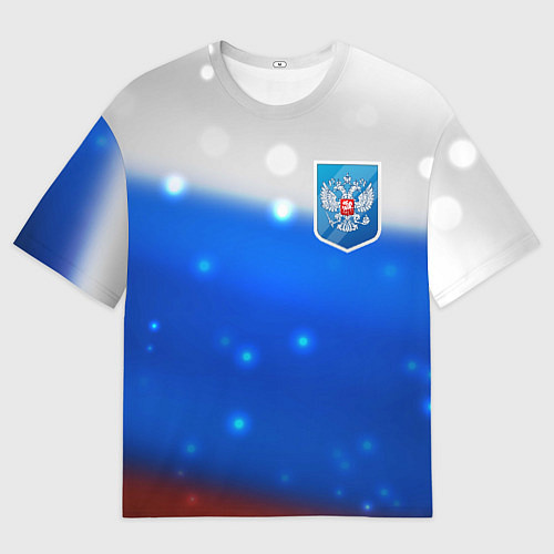 Мужская футболка оверсайз Герб России Blue / 3D-принт – фото 1