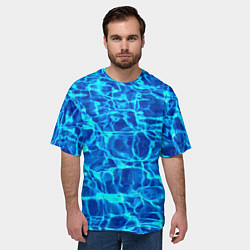 Футболка оверсайз мужская Текстура поверхности воды, цвет: 3D-принт — фото 2