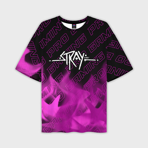 Мужская футболка оверсайз Stray pro gaming: символ сверху / 3D-принт – фото 1