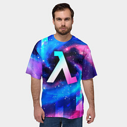 Футболка оверсайз мужская Half-Life неоновый космос, цвет: 3D-принт — фото 2