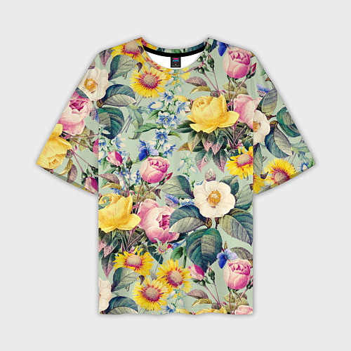 Мужская футболка оверсайз Солнечные Цветы / 3D-принт – фото 1