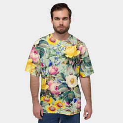 Футболка оверсайз мужская Солнечные Цветы, цвет: 3D-принт — фото 2
