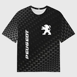 Мужская футболка оверсайз Peugeot карбоновый фон