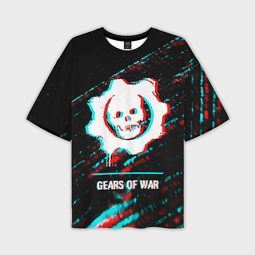Мужская футболка оверсайз Gears of War в стиле glitch и баги графики на темн / 3D-принт – фото 1