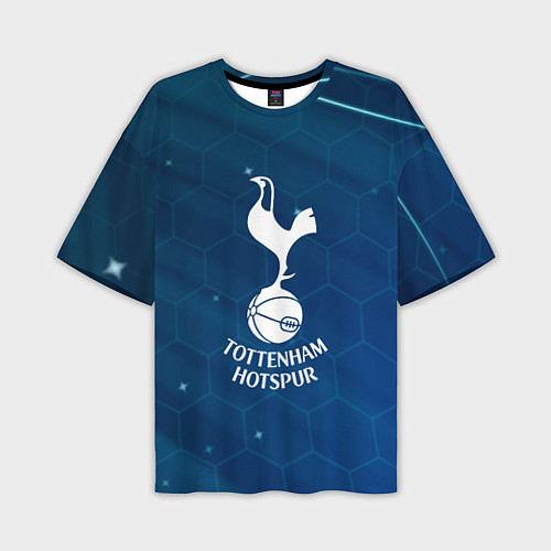 Мужская футболка оверсайз Tottenham hotspur Соты абстракция / 3D-принт – фото 1