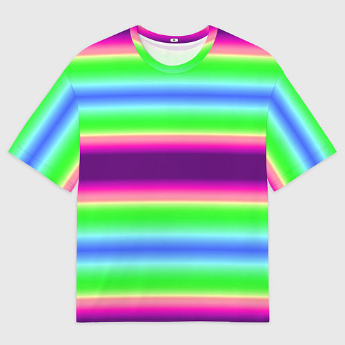 Мужская футболка оверсайз Яркие разноцветные размытые полосы / 3D-принт – фото 1