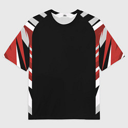 Мужская футболка оверсайз Кроссфит униформа - Красная абстракция