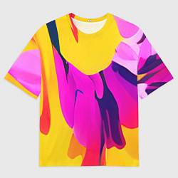 Мужская футболка оверсайз Яркие позитивные узоры