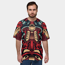 Футболка оверсайз мужская Галактический костюм робота, цвет: 3D-принт — фото 2