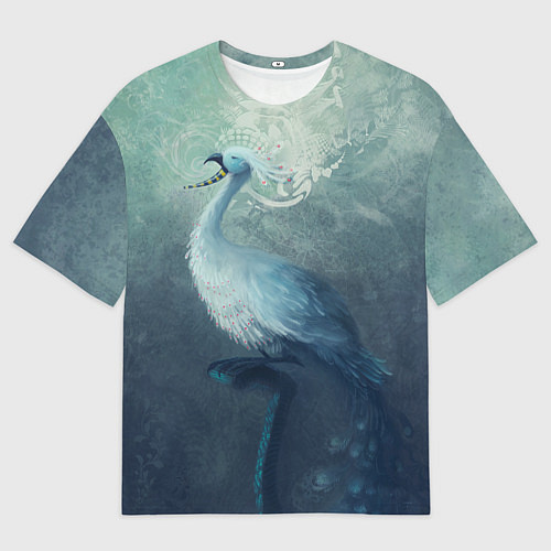 Мужская футболка оверсайз Beautiful Peacock / 3D-принт – фото 1