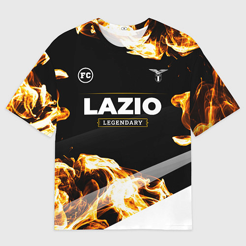 Мужская футболка оверсайз Lazio legendary sport fire / 3D-принт – фото 1