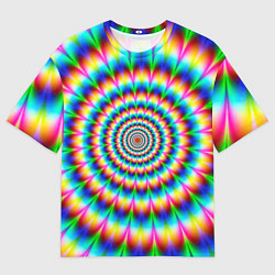 Мужская футболка оверсайз Радужная оптическая иллюзия
