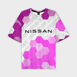 Мужская футболка оверсайз Nissan pro racing: символ сверху