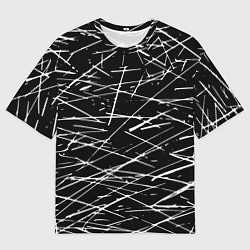 Футболка оверсайз мужская Паттерн из хаотичных линий, цвет: 3D-принт