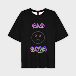 Футболка оверсайз мужская Sad Boys логотип, цвет: 3D-принт