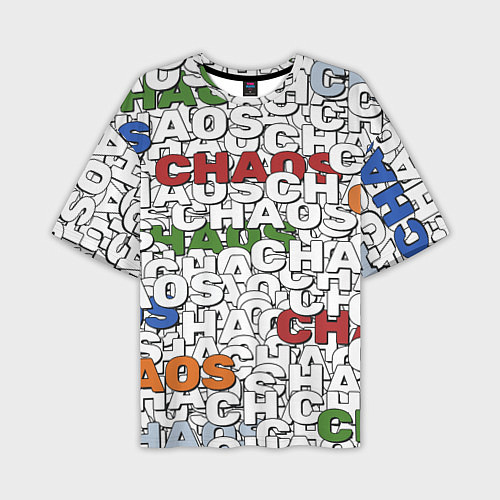 Мужская футболка оверсайз Chaos Хаос из слов / 3D-принт – фото 1