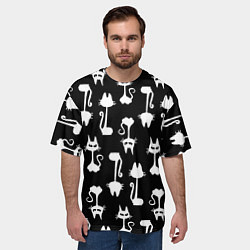Футболка оверсайз мужская Перевёрнутые Коты, цвет: 3D-принт — фото 2