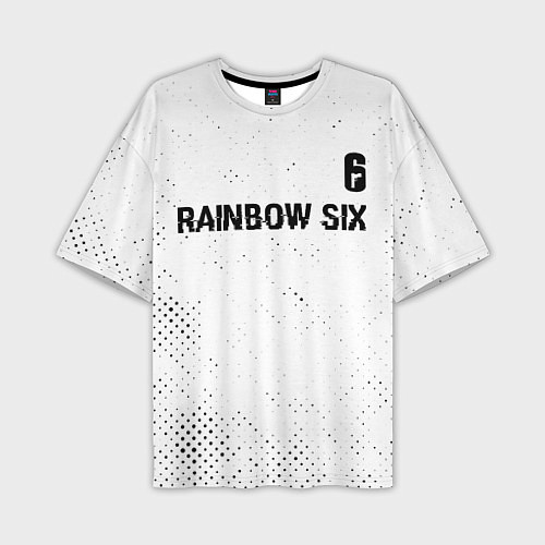 Мужская футболка оверсайз Rainbow Six glitch на светлом фоне: символ сверху / 3D-принт – фото 1