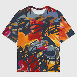 Футболка оверсайз мужская Street Style blue and red, цвет: 3D-принт