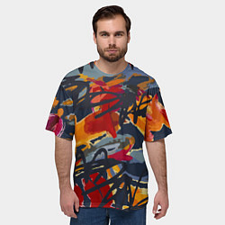 Футболка оверсайз мужская Street Style blue and red, цвет: 3D-принт — фото 2