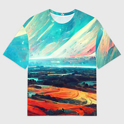 Футболка оверсайз мужская Космический ландшафт, цвет: 3D-принт