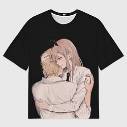 Футболка оверсайз мужская Пауэр и Дэндзи: Человек-бензопила, цвет: 3D-принт