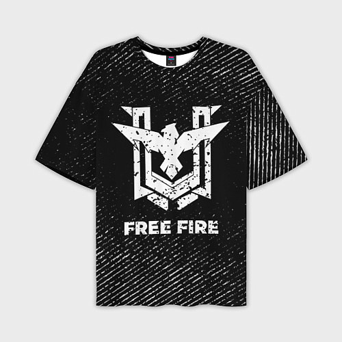 Мужская футболка оверсайз Free Fire с потертостями на темном фоне / 3D-принт – фото 1
