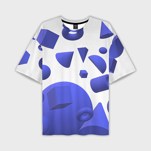 Мужская футболка оверсайз Падающие геометрические фигуры / 3D-принт – фото 1