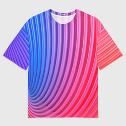Мужская футболка оверсайз Оптическая иллюзия с линиями