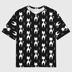 Футболка оверсайз мужская Кошка С Бабочкой Вид Сзади, цвет: 3D-принт