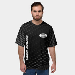 Футболка оверсайз мужская Land Rover карбоновый фон, цвет: 3D-принт — фото 2