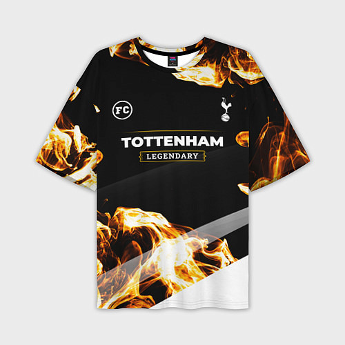 Мужская футболка оверсайз Tottenham legendary sport fire / 3D-принт – фото 1