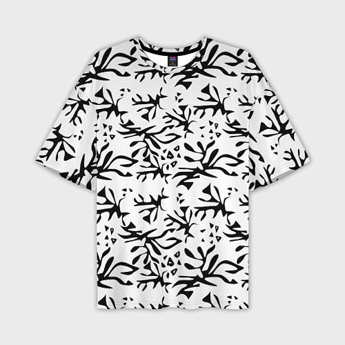 Мужская футболка оверсайз Черно белый абстрактный модный узор / 3D-принт – фото 1