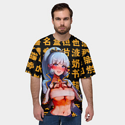 Футболка оверсайз мужская Камисато Аяка - Геншин Импакт, цвет: 3D-принт — фото 2