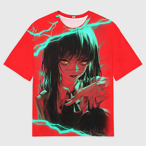 Мужская футболка оверсайз Chainsaw-man : Аса Митака / 3D-принт – фото 1