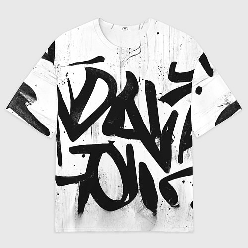 Мужская футболка оверсайз Крупные граффити надписи / 3D-принт – фото 1