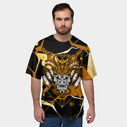 Футболка оверсайз мужская Золотая маска демона, цвет: 3D-принт — фото 2