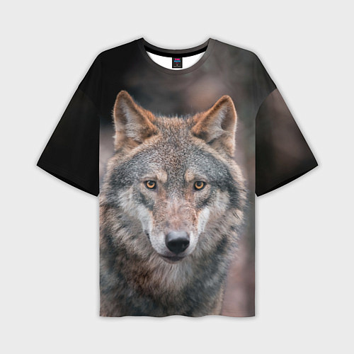Мужская футболка оверсайз Волк с грустными глазами / 3D-принт – фото 1