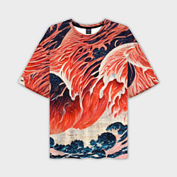 Мужская футболка оверсайз Великая красная волна