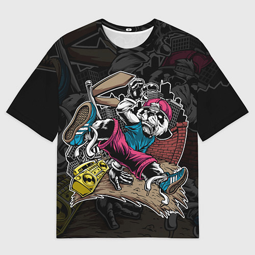 Мужская футболка оверсайз Панда танцует Брейк-данс / 3D-принт – фото 1