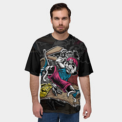 Футболка оверсайз мужская Панда танцует Брейк-данс, цвет: 3D-принт — фото 2
