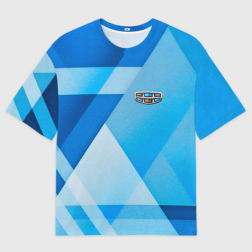 Мужская футболка оверсайз Geely - абстракция треугольники / 3D-принт – фото 1