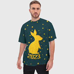 Футболка оверсайз мужская Год кролика - 2023, цвет: 3D-принт — фото 2