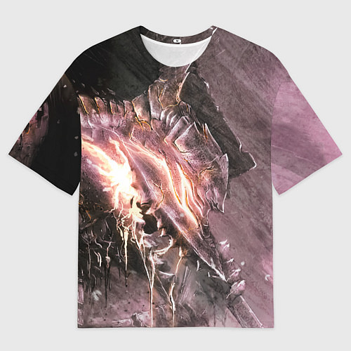 Мужская футболка оверсайз Берсерк Гатс В Доспехах Извергает Огонь / 3D-принт – фото 1