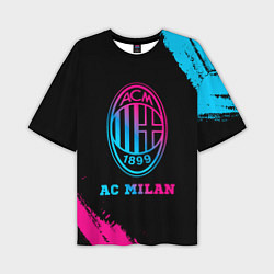 Мужская футболка оверсайз AC Milan - neon gradient