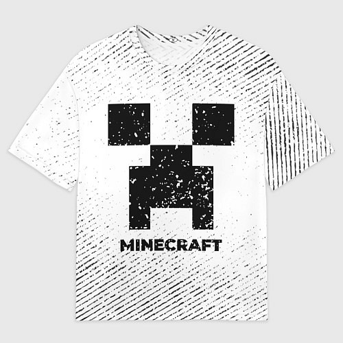 Мужская футболка оверсайз Minecraft с потертостями на светлом фоне / 3D-принт – фото 1