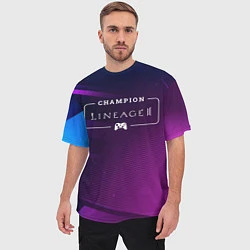 Футболка оверсайз мужская Lineage 2 gaming champion: рамка с лого и джойстик, цвет: 3D-принт — фото 2
