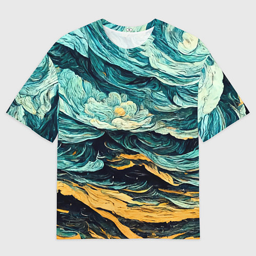 Мужская футболка оверсайз Пейзаж в стиле Ван Гога / 3D-принт – фото 1