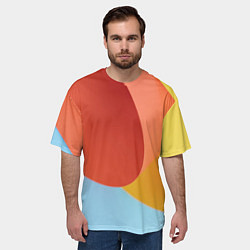 Футболка оверсайз мужская Абстрактные разноцветные листы, цвет: 3D-принт — фото 2